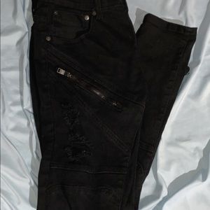 Black biker jeans
